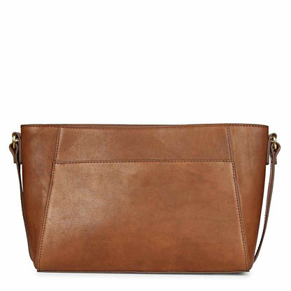 Favore Brown Women Leather Structured Sling Bag