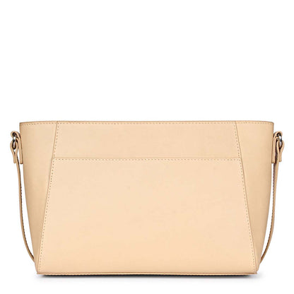 Favore Beige Women Leather Structured Sling Bag