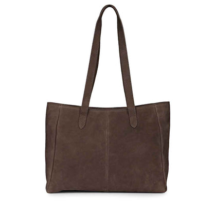 Favore Brown Womens Leather Shopper Tote Bag