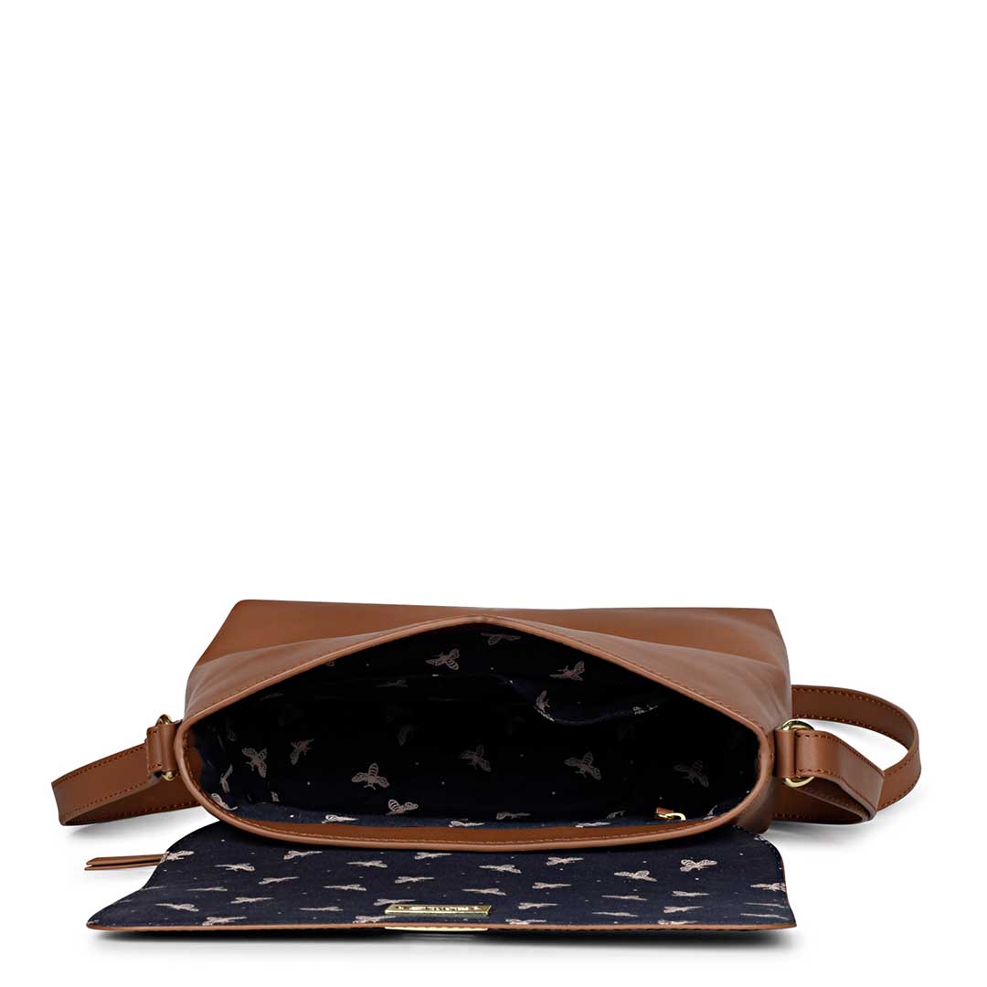 Favore Light Tan Womens  Leather Structured Sling Bag