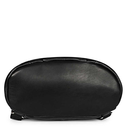 Favore Black Leather Oversized Structured Backpacks