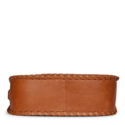 Favore Women Tan Leather Saddle Bags