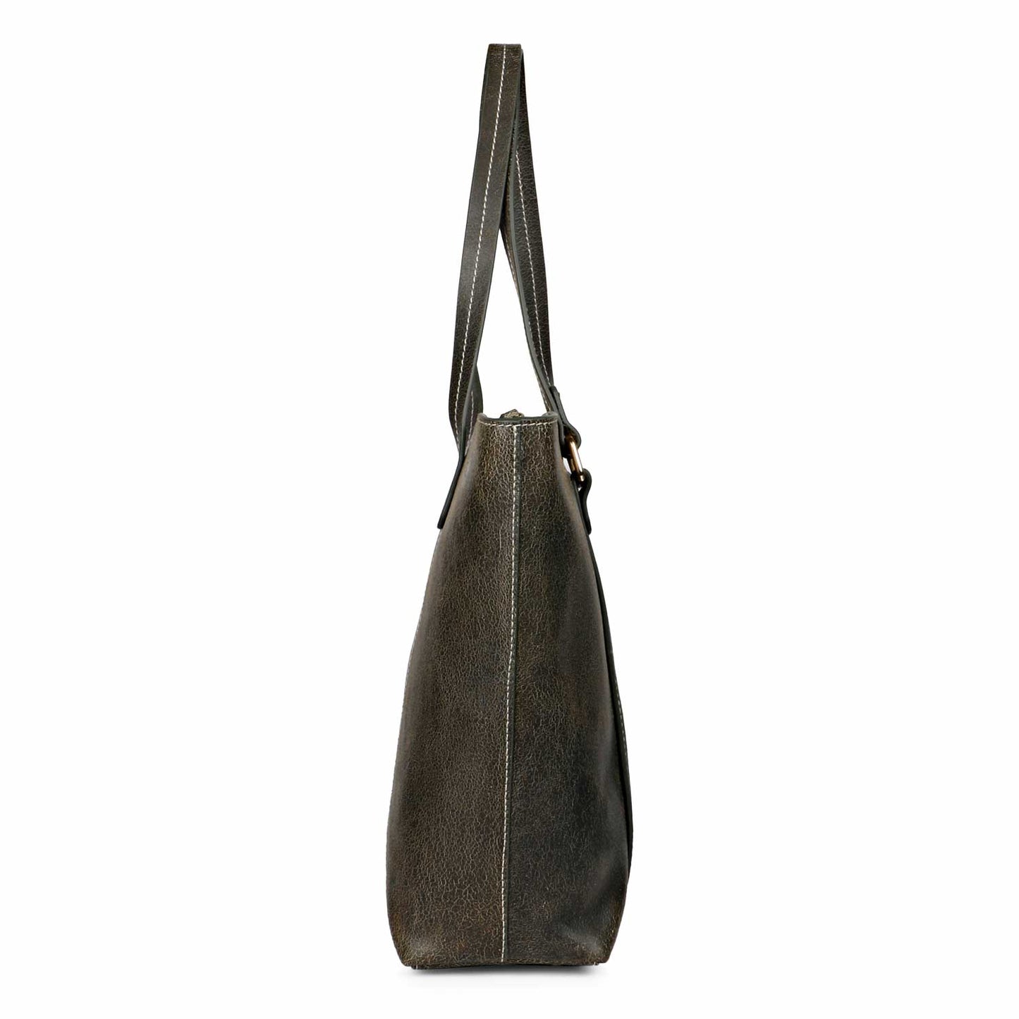 Favore Black Textured Leather Oversized Shopper Shoulder Bag