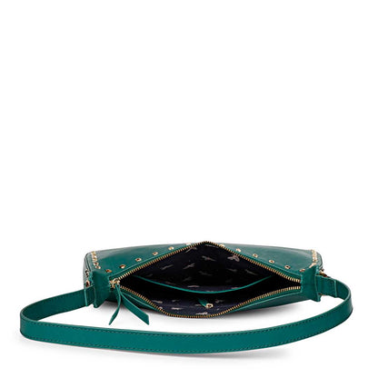 Favore Green Leather Structured Shoulder Bag