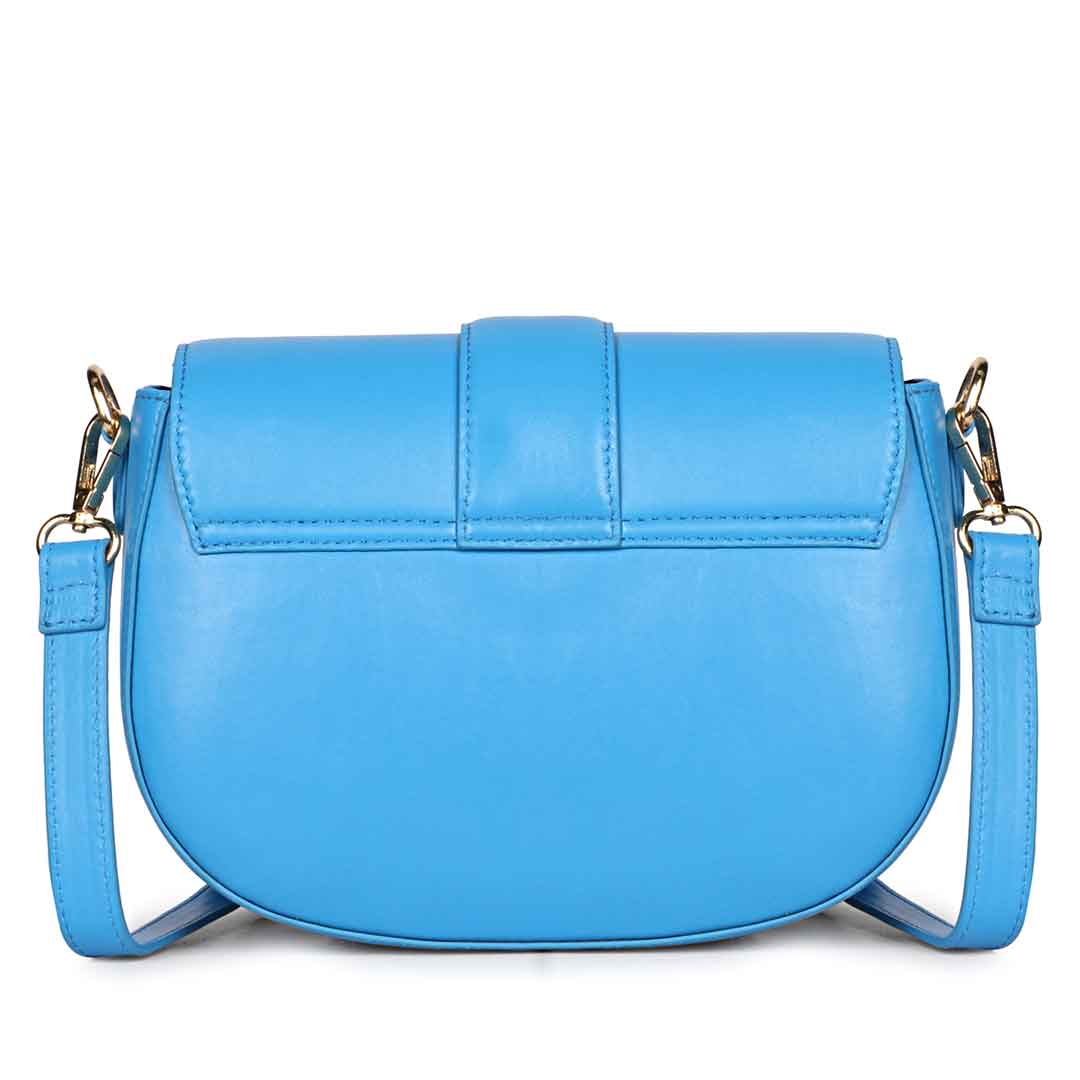 Favore Women Blue Leather Crossbody Sling Bags