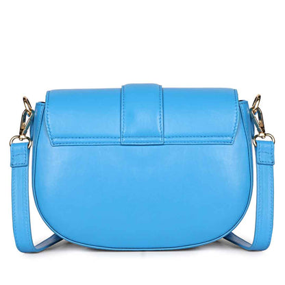 Favore Women Blue Leather Crossbody Sling Bags