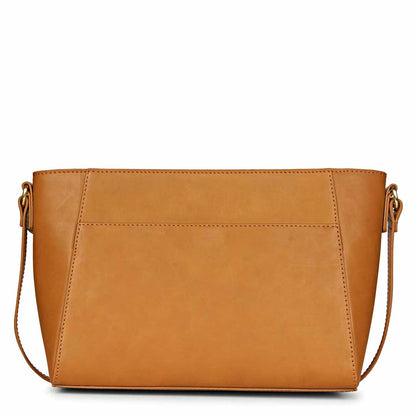Favore Tan Women Leather Structured Sling Bag