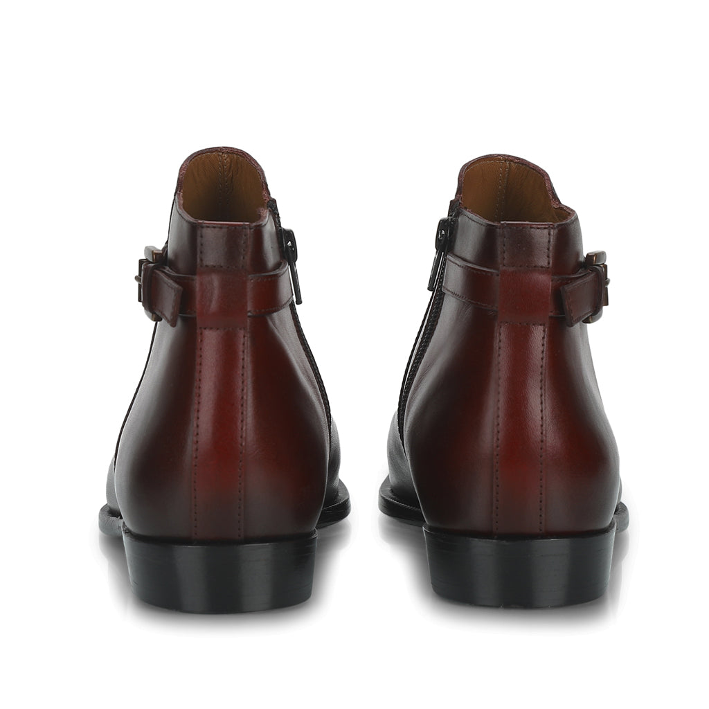 Saint Roger Red Leather Ankle Boot - SaintG