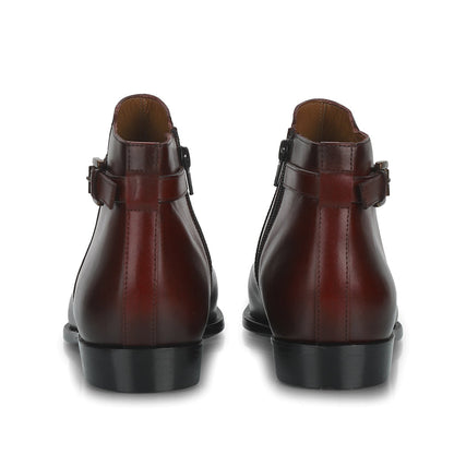 Saint Roger Red Leather Ankle Boot - SaintG