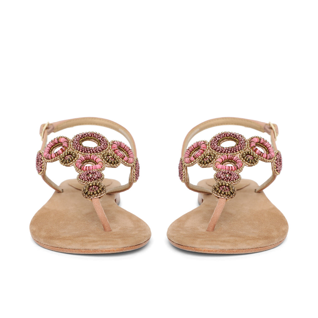 Saint Chiara Nude Leather Flats