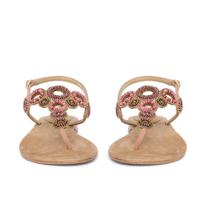 Saint Chiara Nude Leather Flats