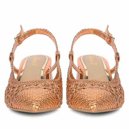 Saint Anya Cipria Hand Woven Leather Block Heels