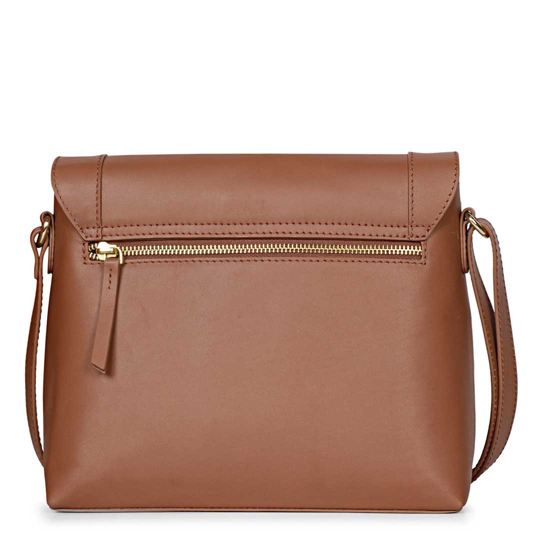 Favore Light Tan Womens  Leather Structured Sling Bag