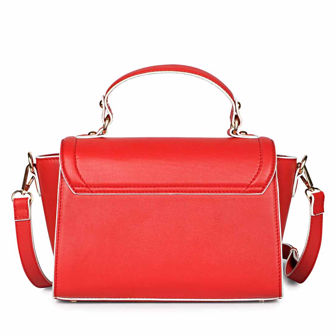Favore Women Red Leather Satchel Bags