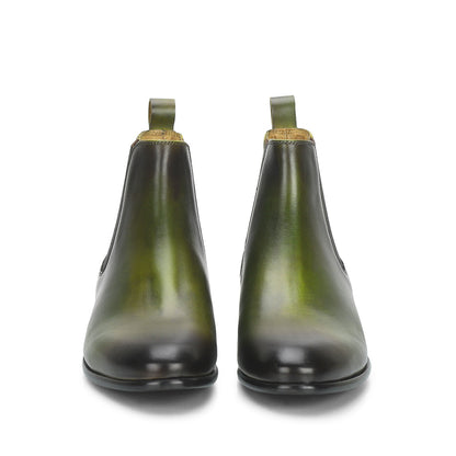 Saint Agostino Two Color Toned Olive Leather Chelsea Boot - SaintG
