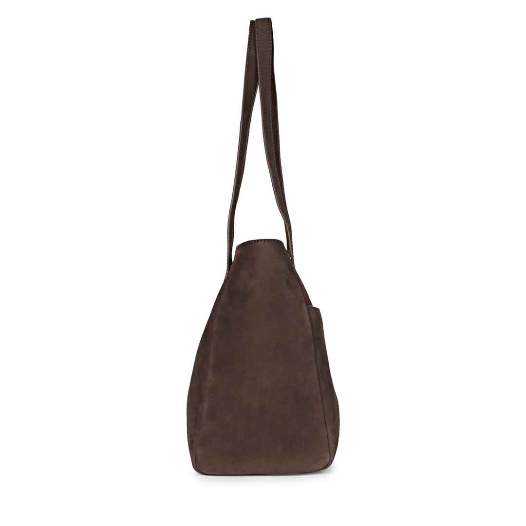 Favore Brown Womens Leather Shopper Tote Bag