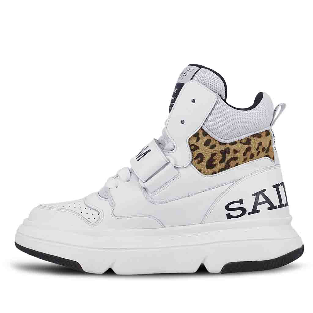 Whitesta Venetia White Pony Hair Print Leather Sneakers