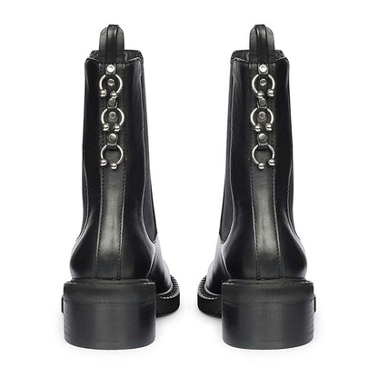 Saint Aitana Trio Ring Black Leather High Ankle Boots