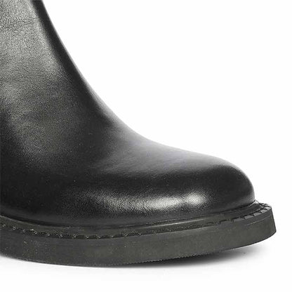 Saint Aitana Trio Ring Black Leather High Ankle Boots