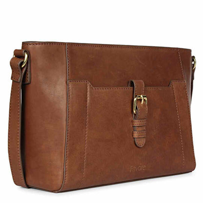 Favore Brown Women Leather Structured Sling Bag