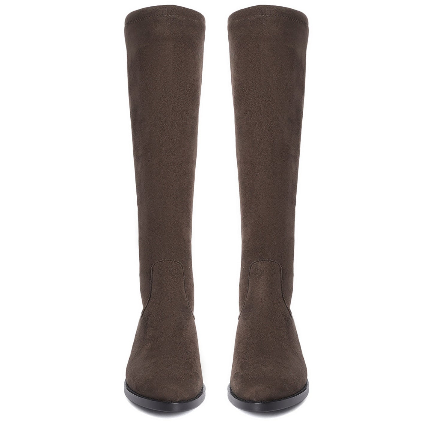 Saint Amy Brown Stretch suede Leather Knee High Boots