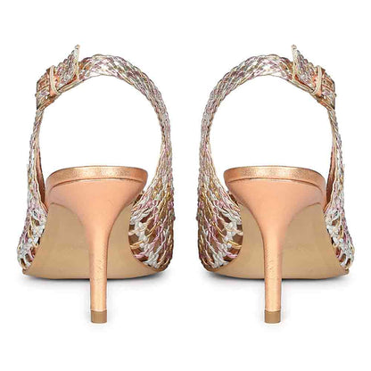 Saint Tamia Pink & Cipria Metallic Hand Woven Leather Pumps