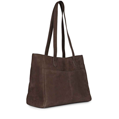 Favore Brown Womens Leather Shopper Tote Bag