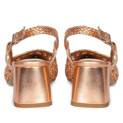 Saint Anya Cipria Hand Woven Leather Block Heels