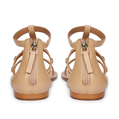Saint Quincy Multi Stones Studded Natural Leather Sandals
