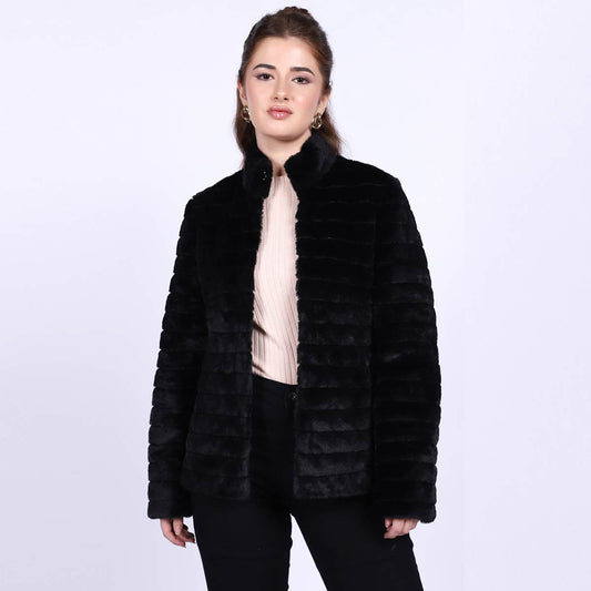 Saint Fernanda Black Fur Women's Jackets