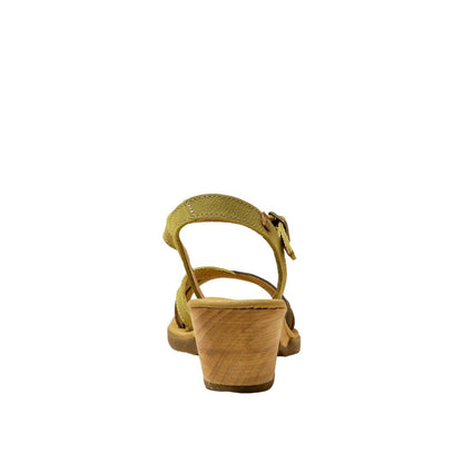 El Naturalista Multi Herbal Embellished Leather Block Sandals with Buckle