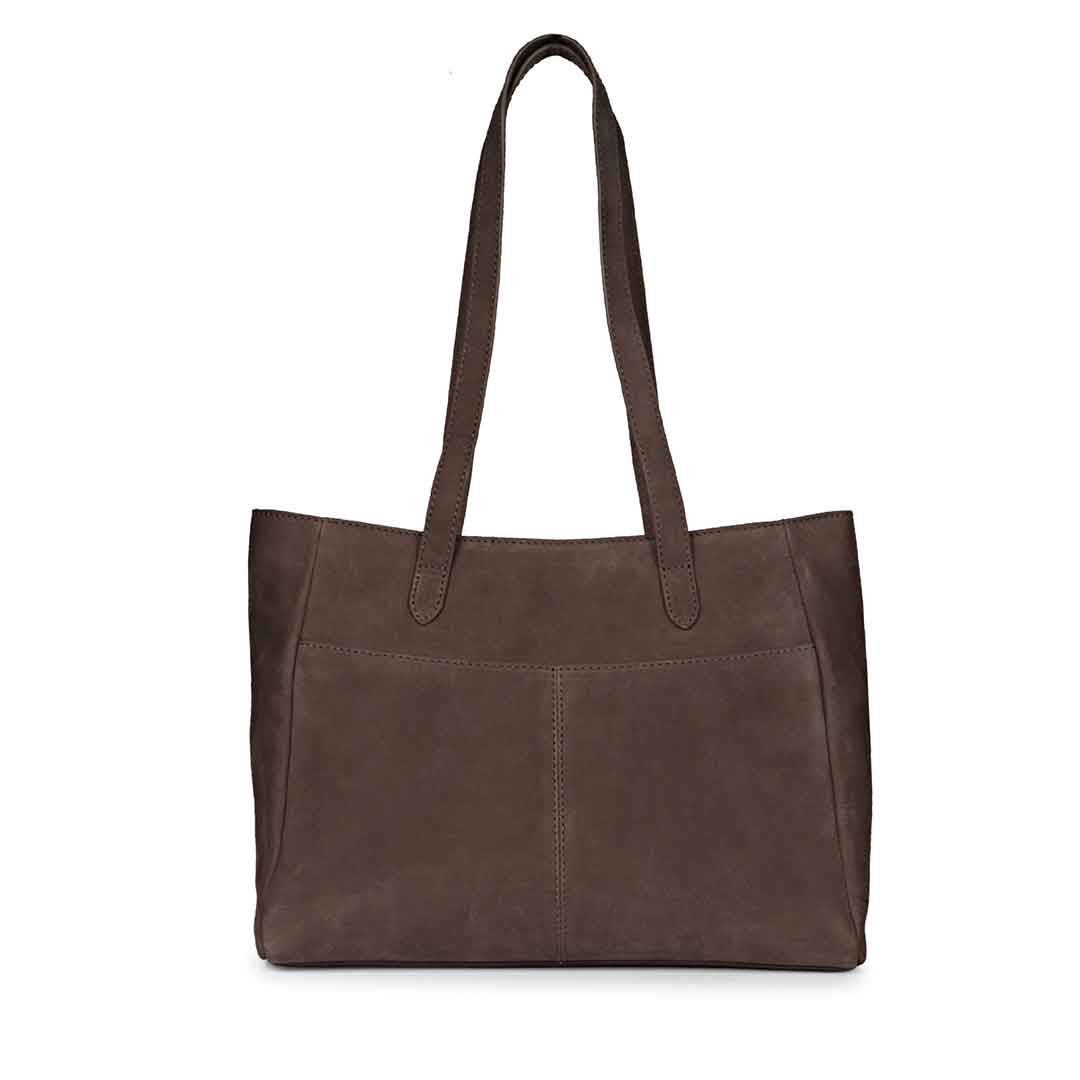 Favore Brown Womens Leather Shopper Tote Bag