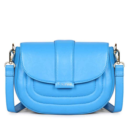 Favore Women Blue Leather Crossbody Sling Bags