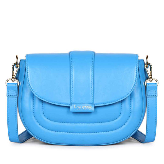 Favore Women Blue Leather Crossbody Sling Bags