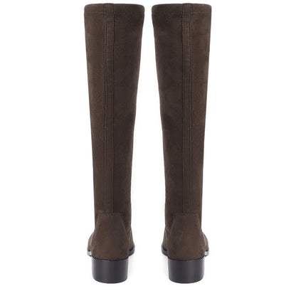 Saint Amy Brown Stretch suede Leather Knee High Boots