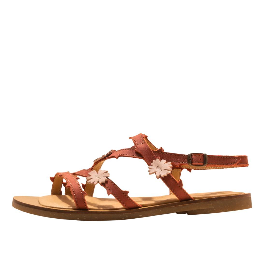 El Naturalista Caldera Embellished Leather Block Sandals with Buckle