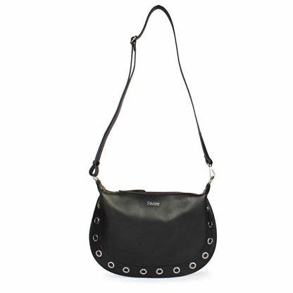 Favore Black Women Leather Structured Sling Bag