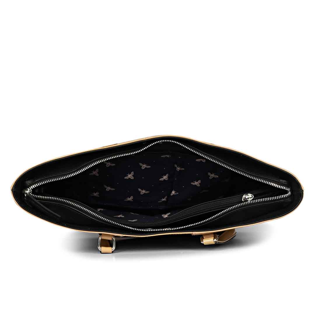 Favore Vanilla Leather womens Shopper Tote Bag