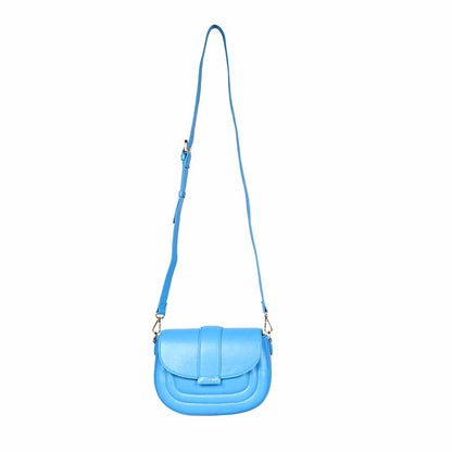 Favore Women Blue Leather Crossbody Sling Bags