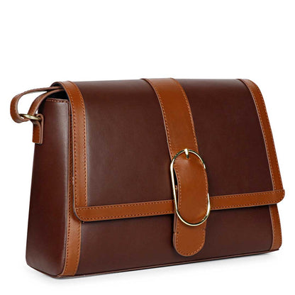 Favore Brown Leather Womens Sling Bag