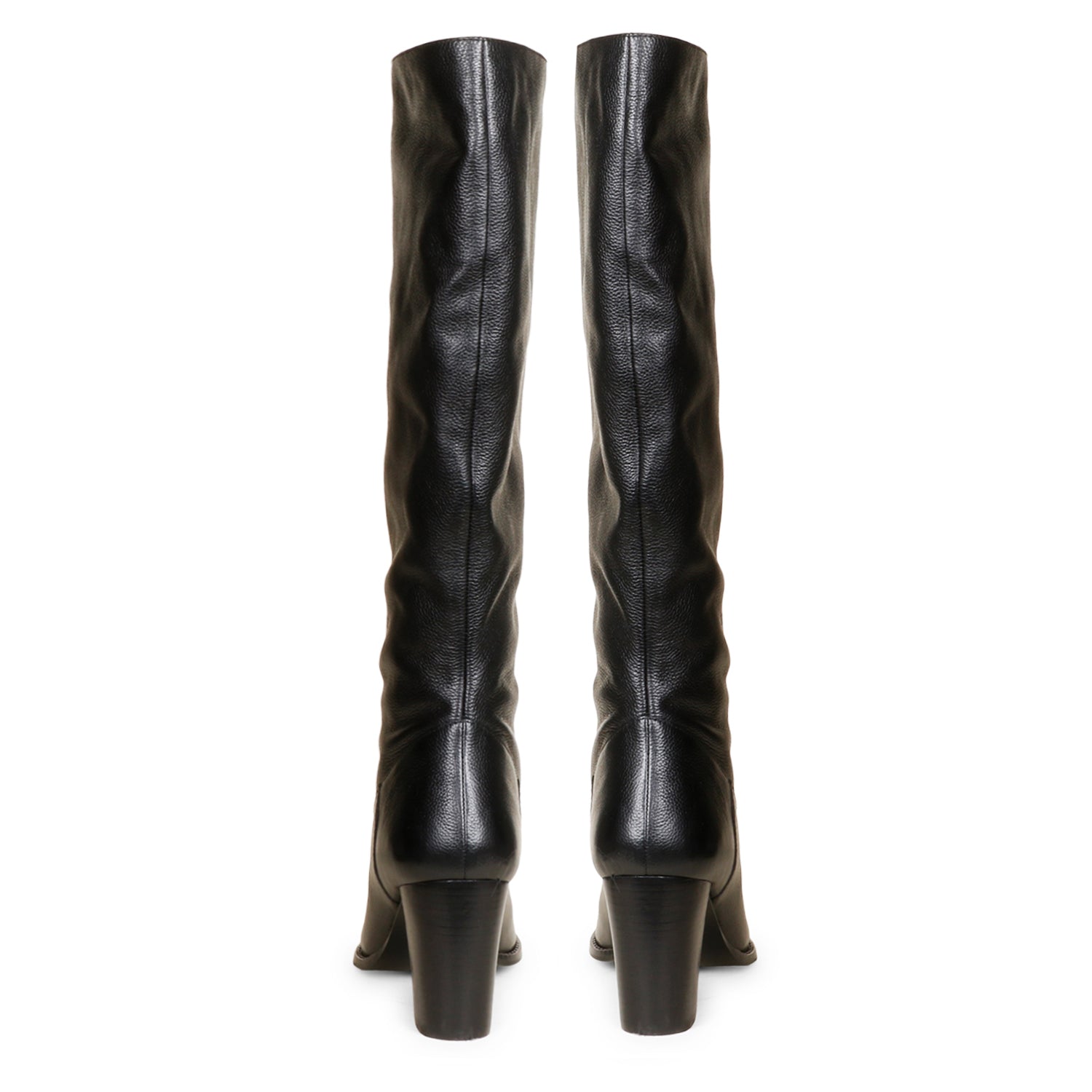 Saint Claretta Black Leather Knee High Slouch Boots - SaintG India