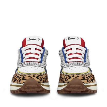 Whitesta Fiorella Multi Color Leopard Print Leather Sneakers