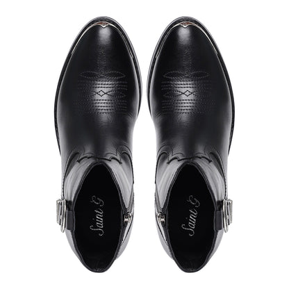Saint Gessica Buckle Decorative Leather Ankle Boots