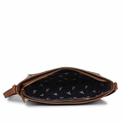 Favore Brown Women Leather Structured Sling Bag