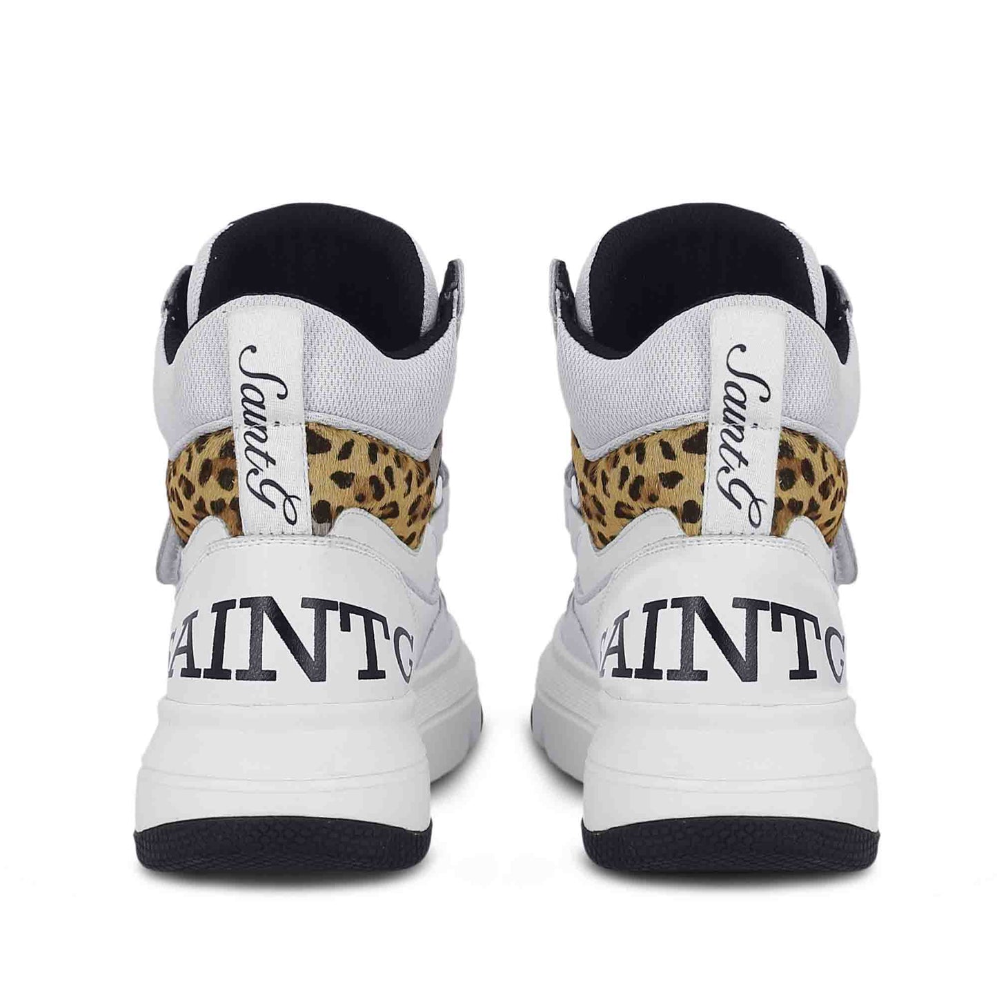 Whitesta Venetia White Pony Hair Print Leather Sneakers