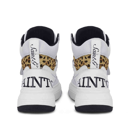 Whitesta Venetia White Pony Hair Print Leather Sneakers