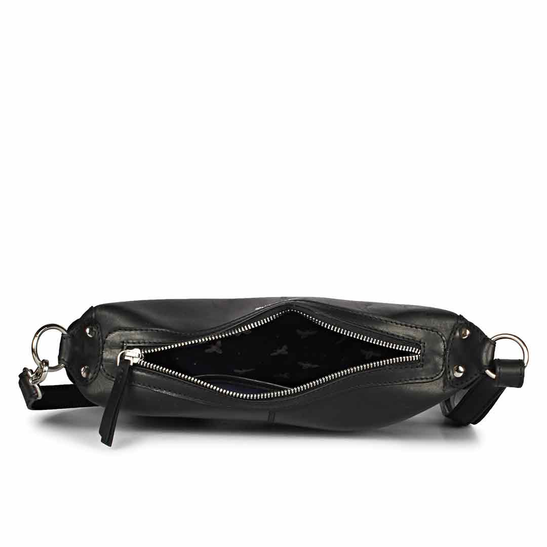 Favore Black Women Leather Structured Sling Bag