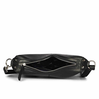 Favore Black Women Leather Structured Sling Bag