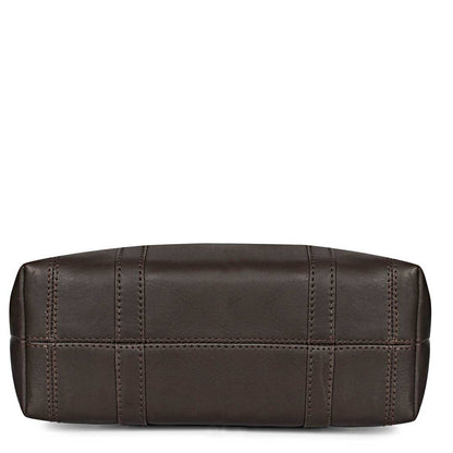 Favore  Dark Chocolate   womens Leather Shopper Tote Bag