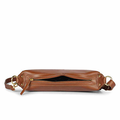 Favore Brown Women Leather Structured Sling Bag